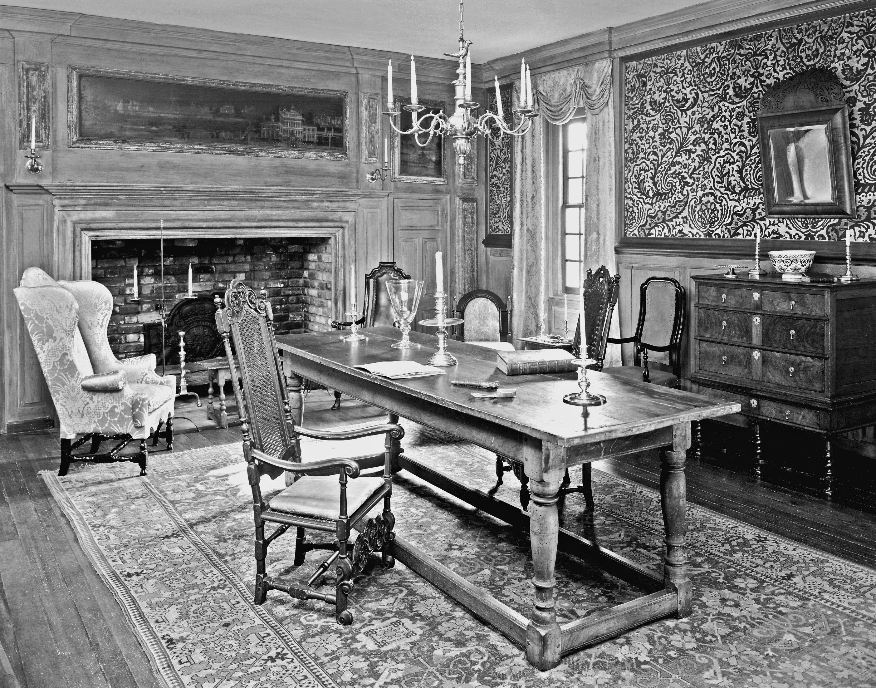 Room-Flock Room bw, November 1953