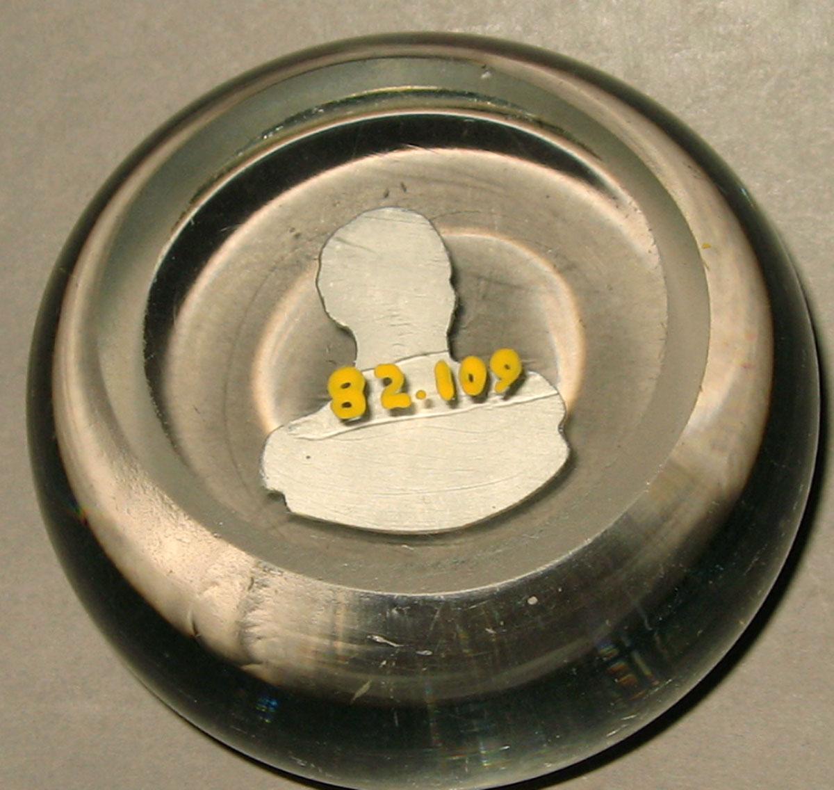 1982.0109 Glass paperweight (underside)
