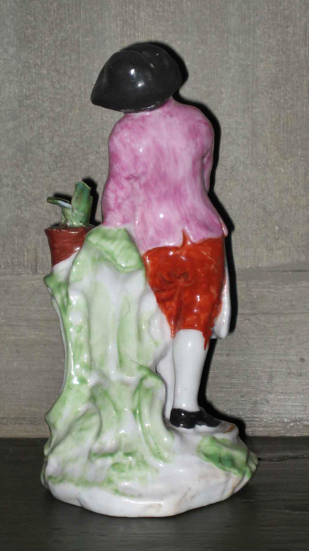 1982.0161 Probably Longton Hall porcelain Gardener figure (back)