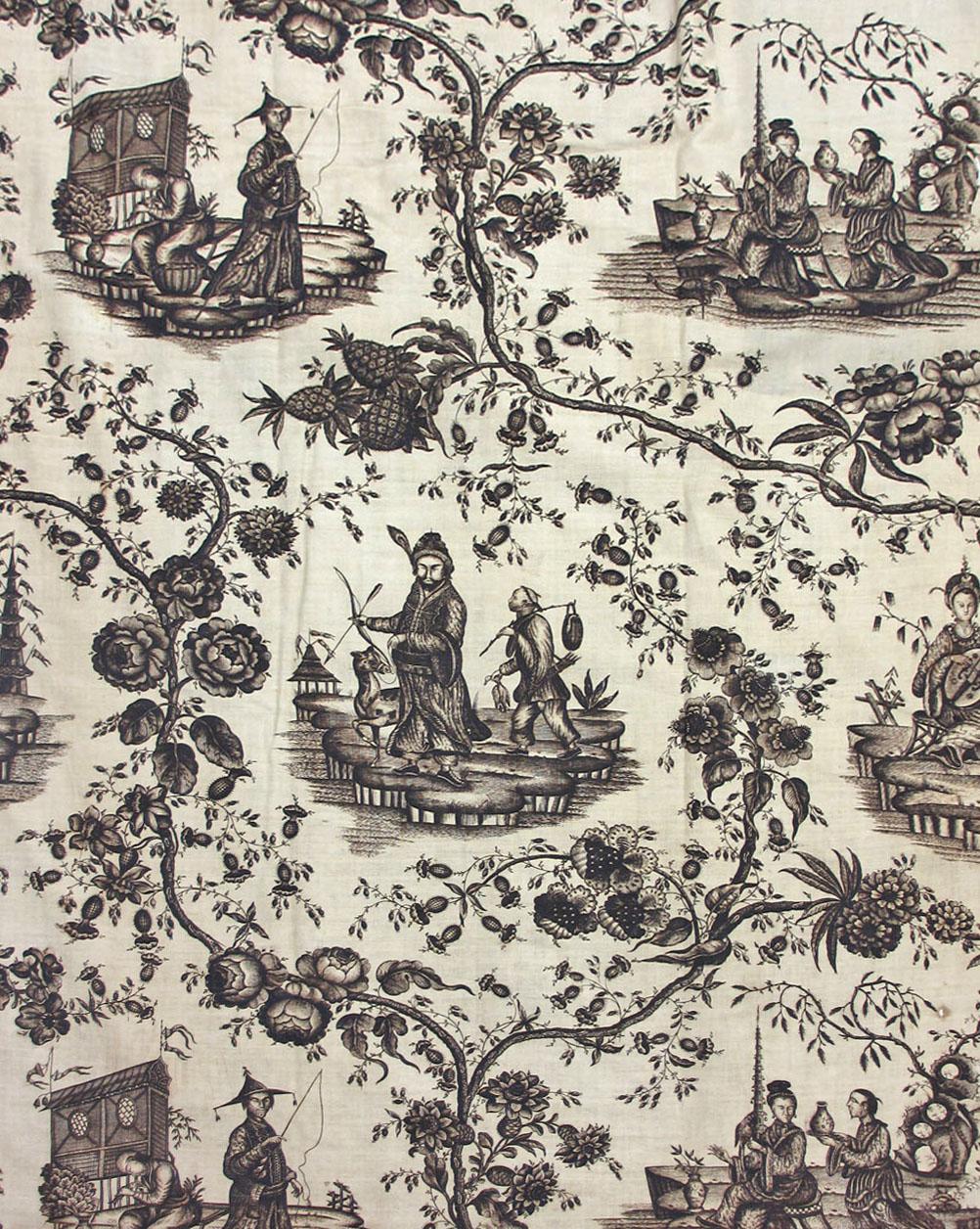 T49 Textile, printed, partial design repeat, purple