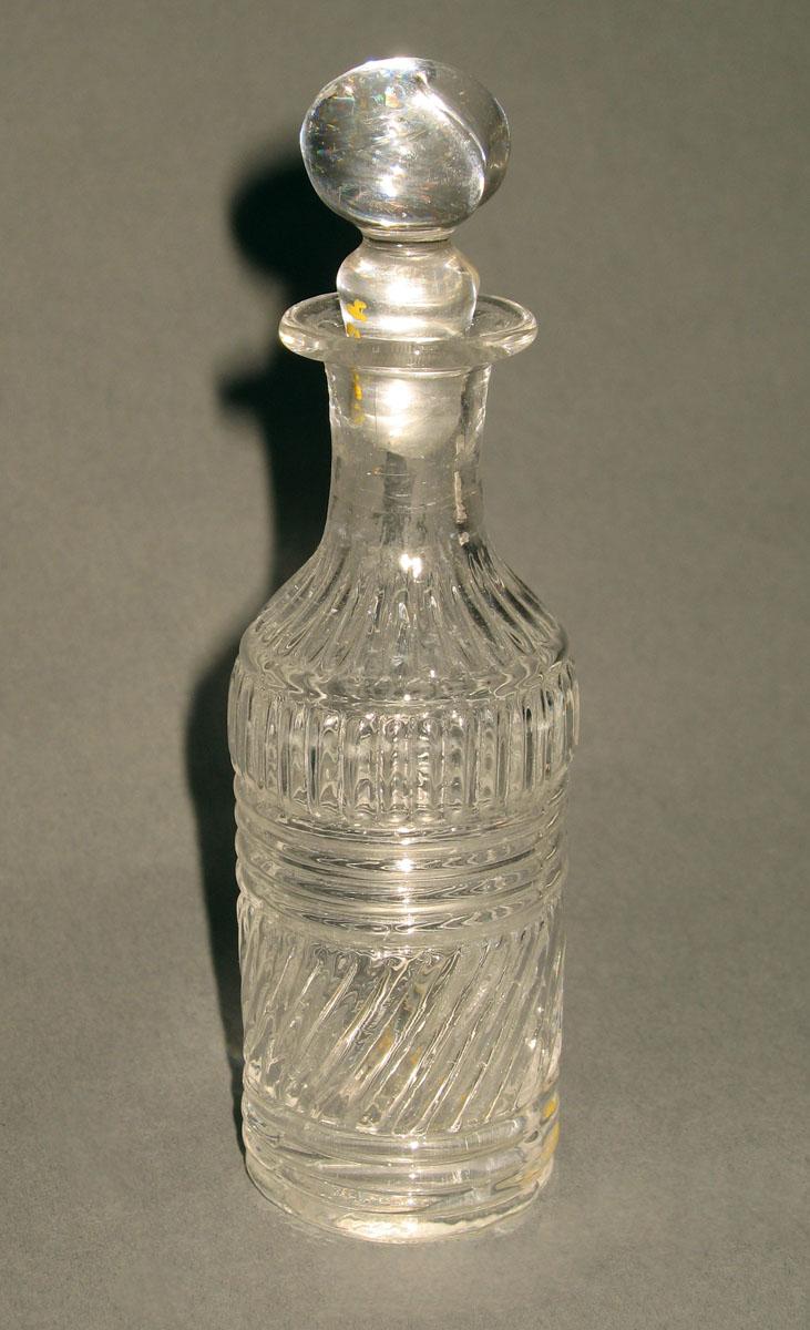 1983.0010 C, H Glass cruet bottle and stopper