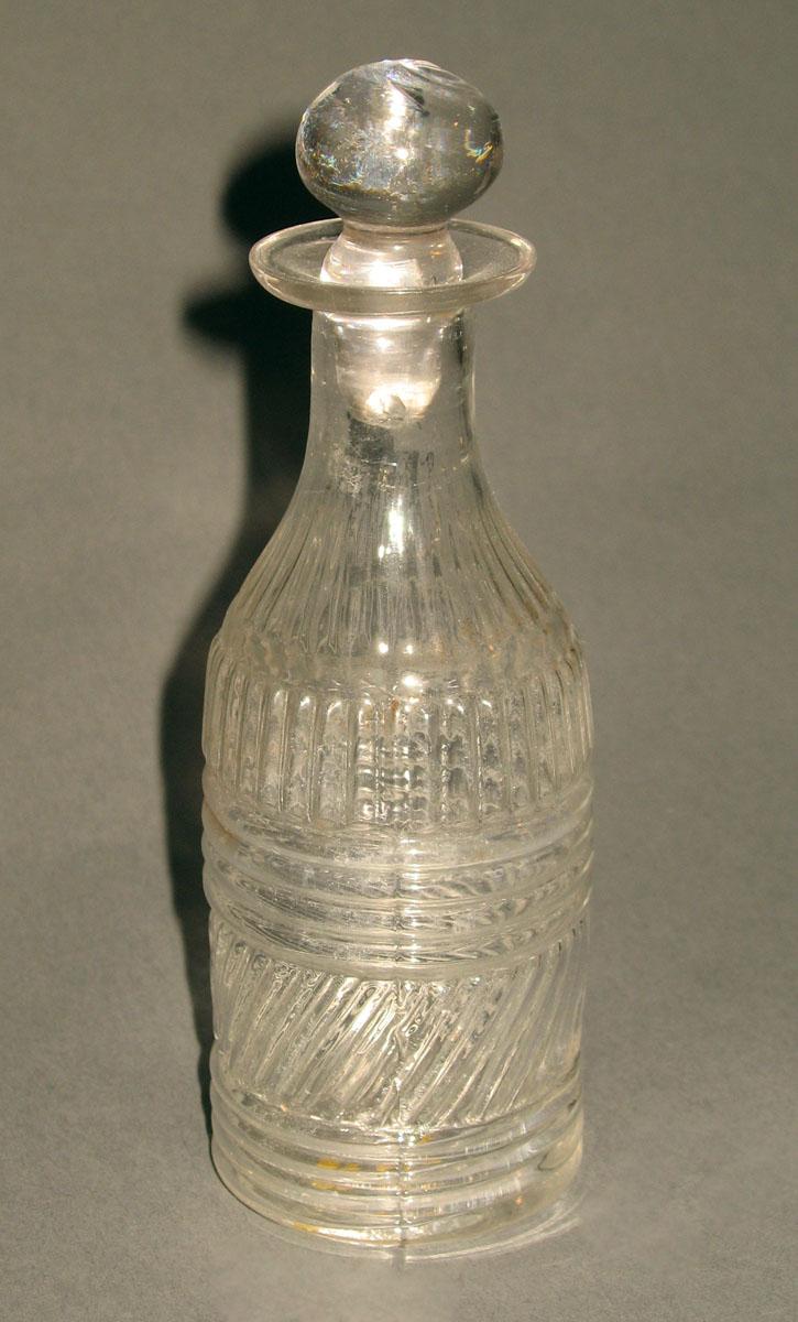1983.0010 B, J Glass cruet bottle and stopper