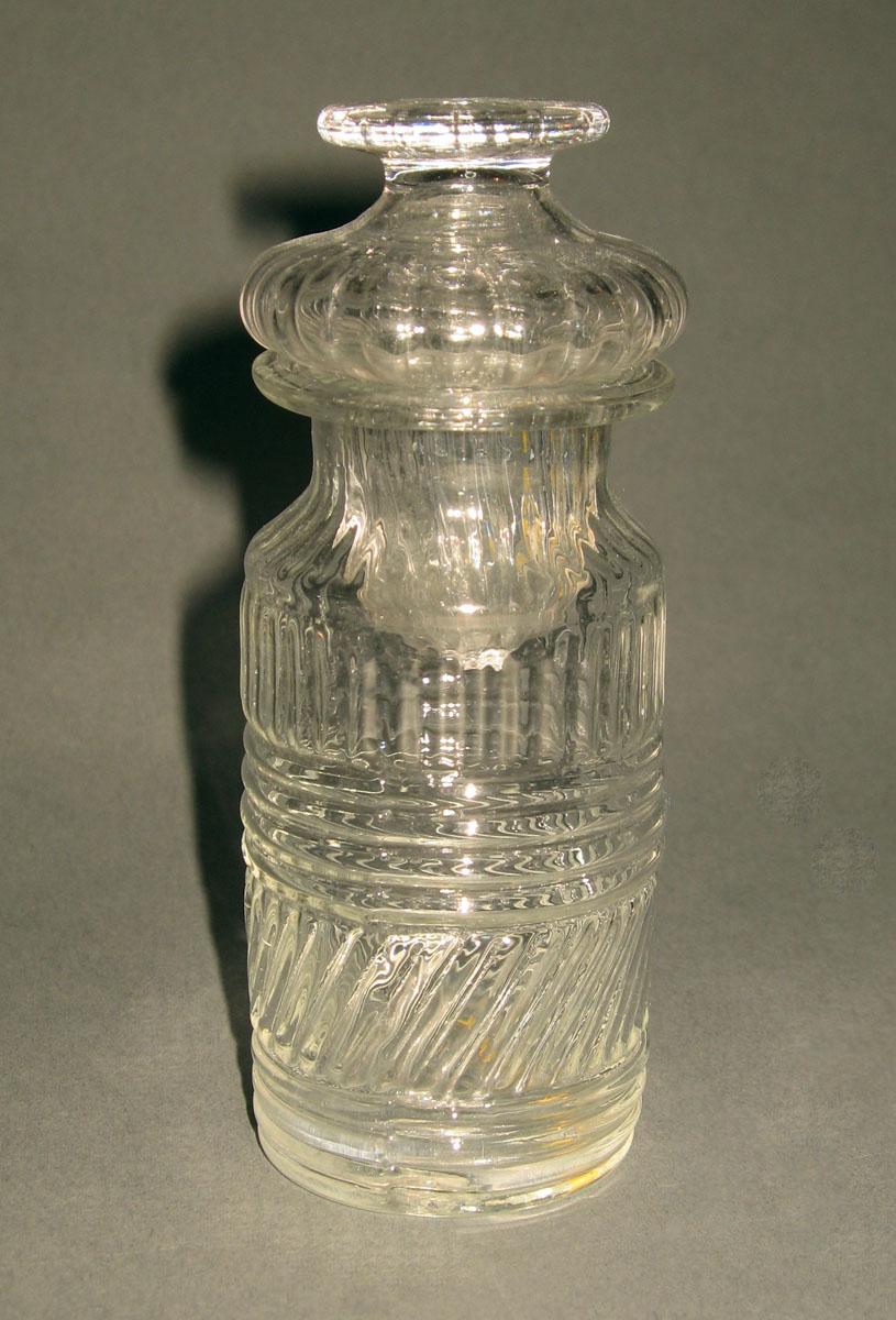 1983.0010 E, K Glass cruet bottle and stopper