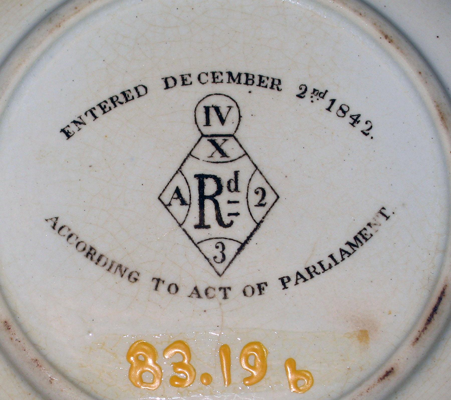 1983.0019 B Earthenware saucer, mark