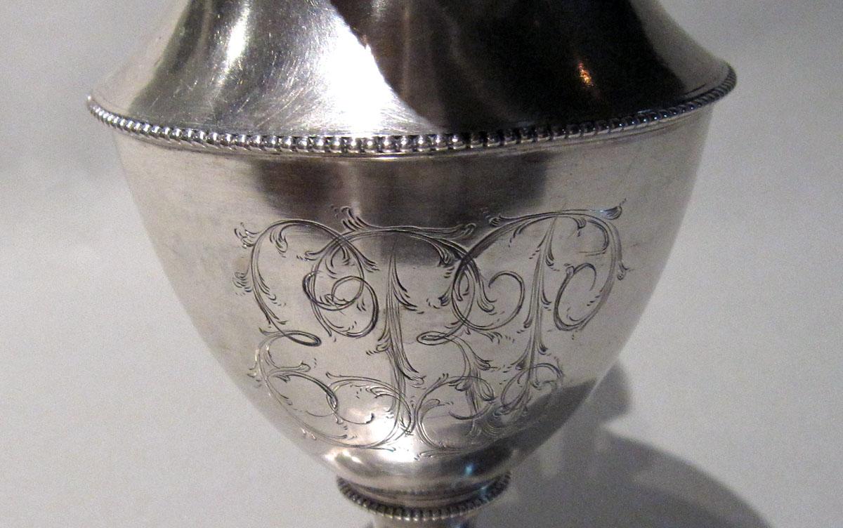 1983.0086 Silver Pitcher or Cream or milk pot engraving