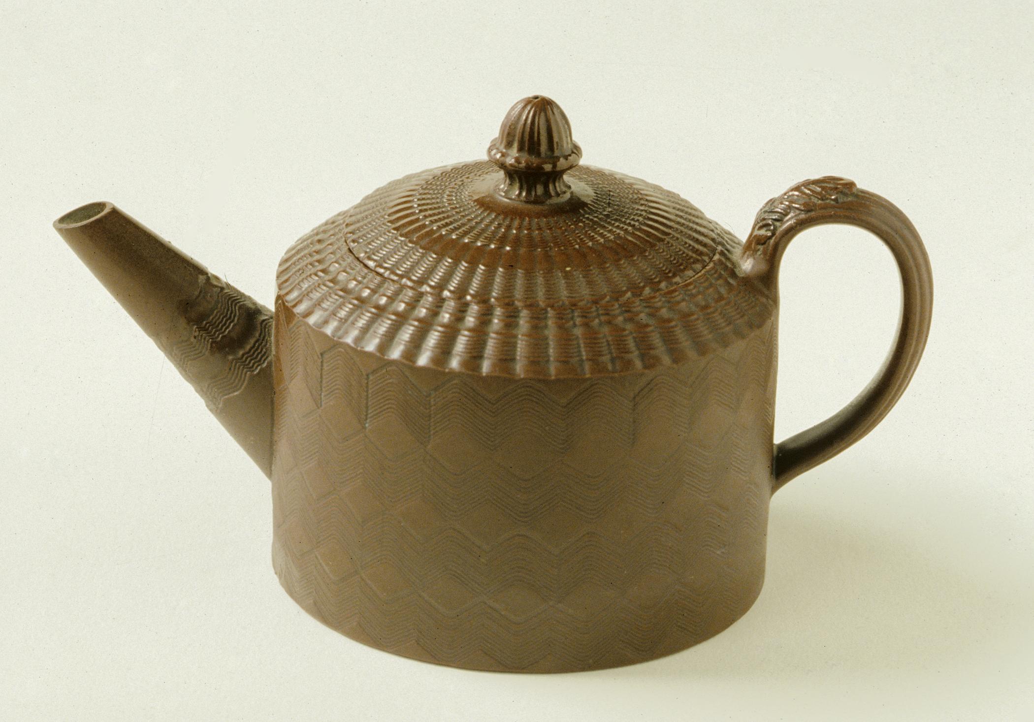 1983.0110 A, B Redware teapot