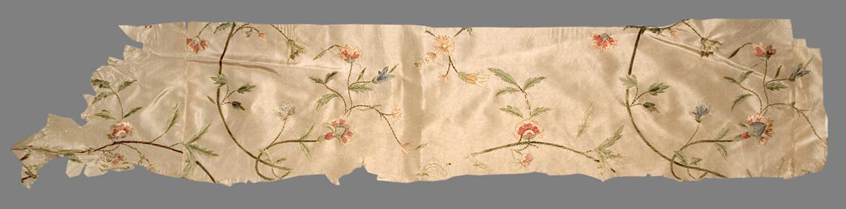 1983.0118 B Textile, Embroidered, Ex-Upholstery Fabric