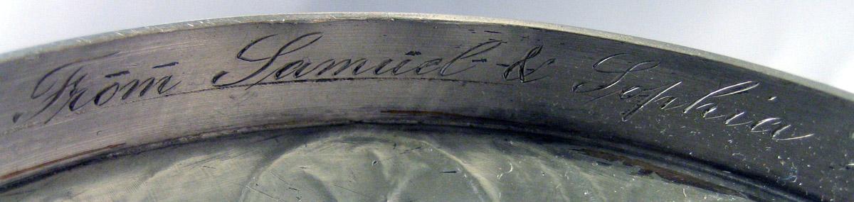 1983.0178.002 Silver Coffee Pot engraving part 1