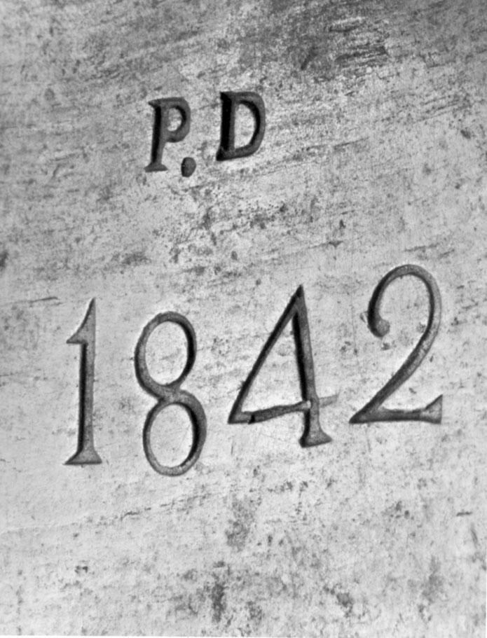1983.0240 Dough scraper, maker's mark