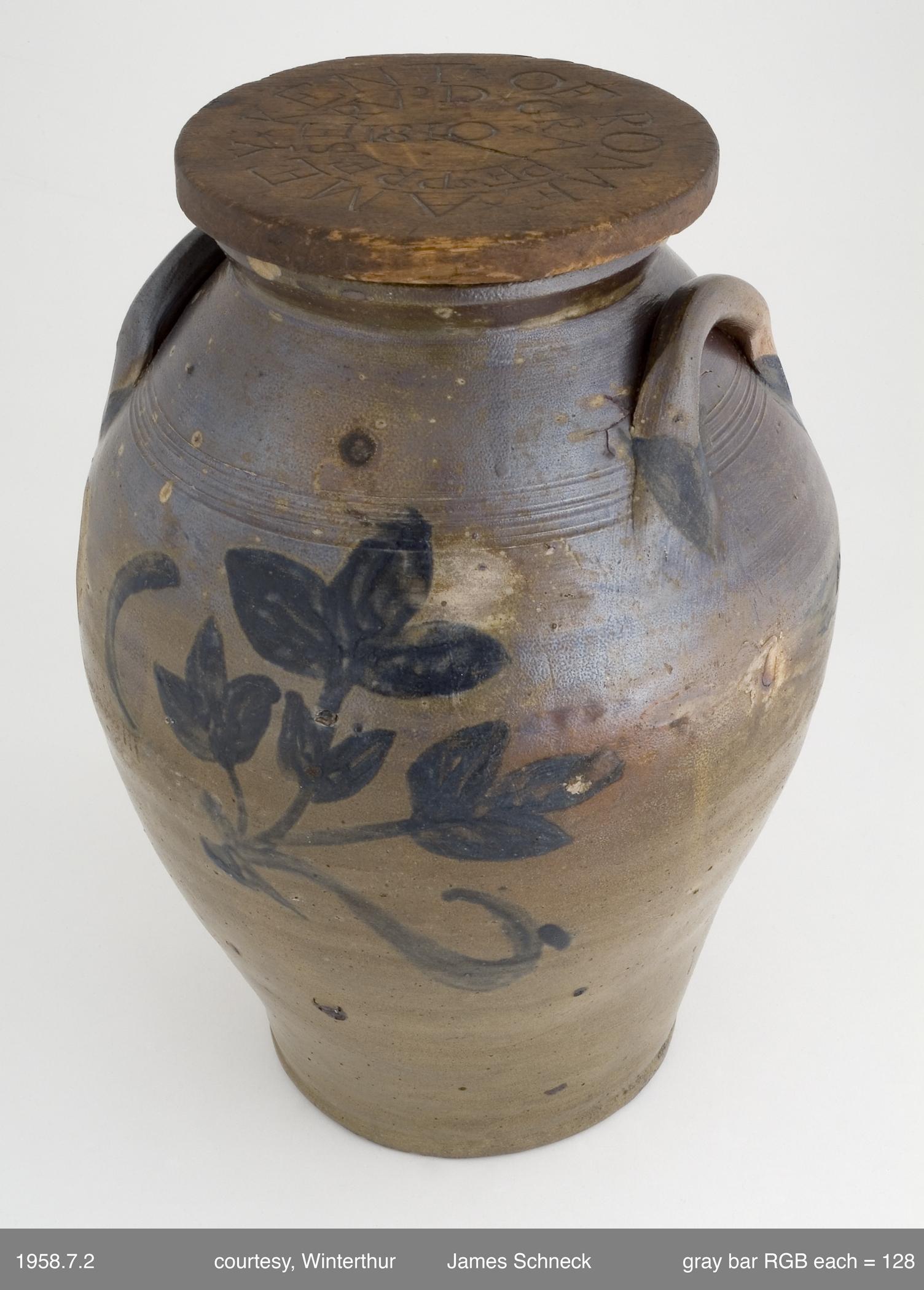 1958.0007.002 A, B (View 1) Jar and cover