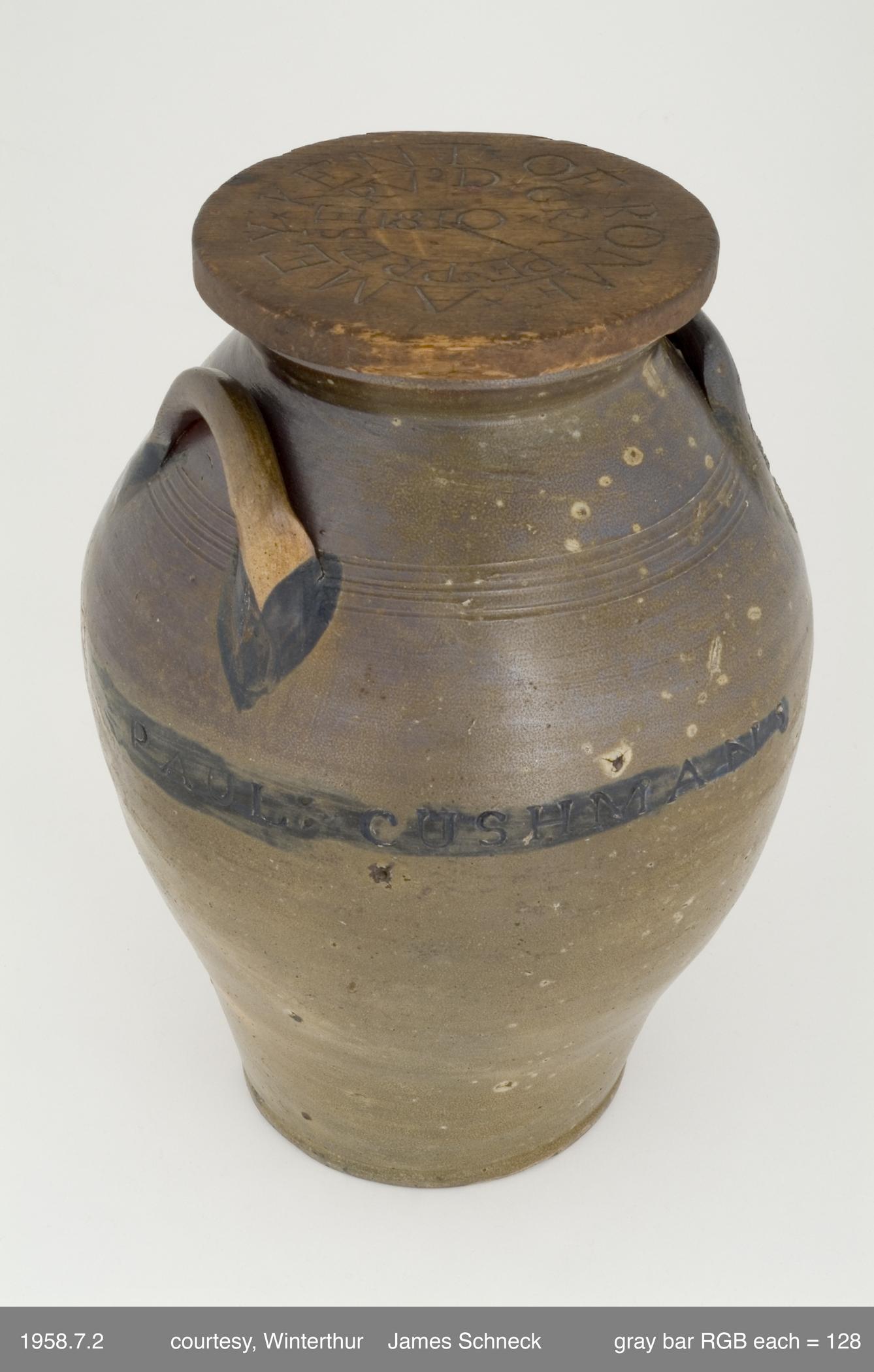 1958.0007.002 A, B (View 2) Jar and cover