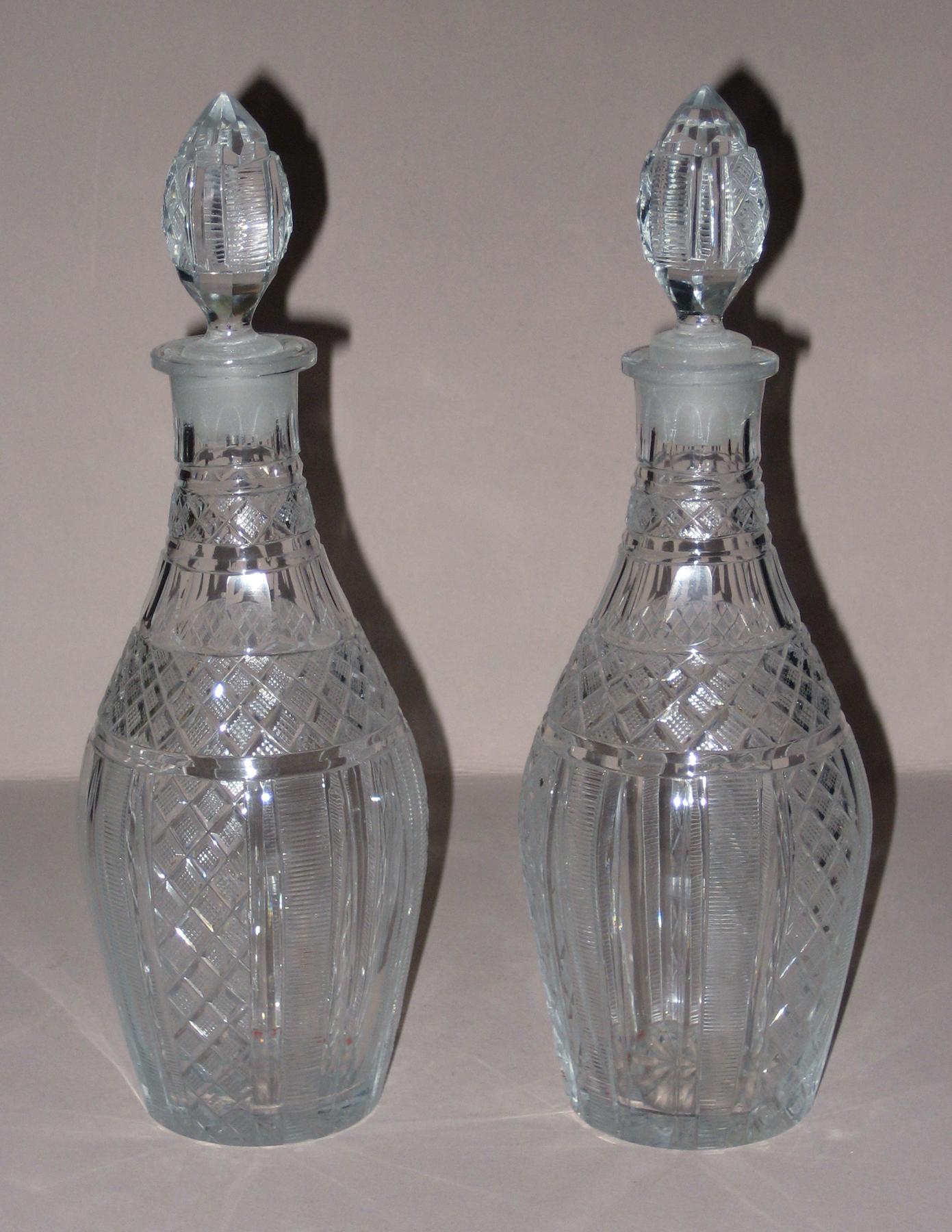 1984.0097.002, .001 Pair of glass decanters or cruets