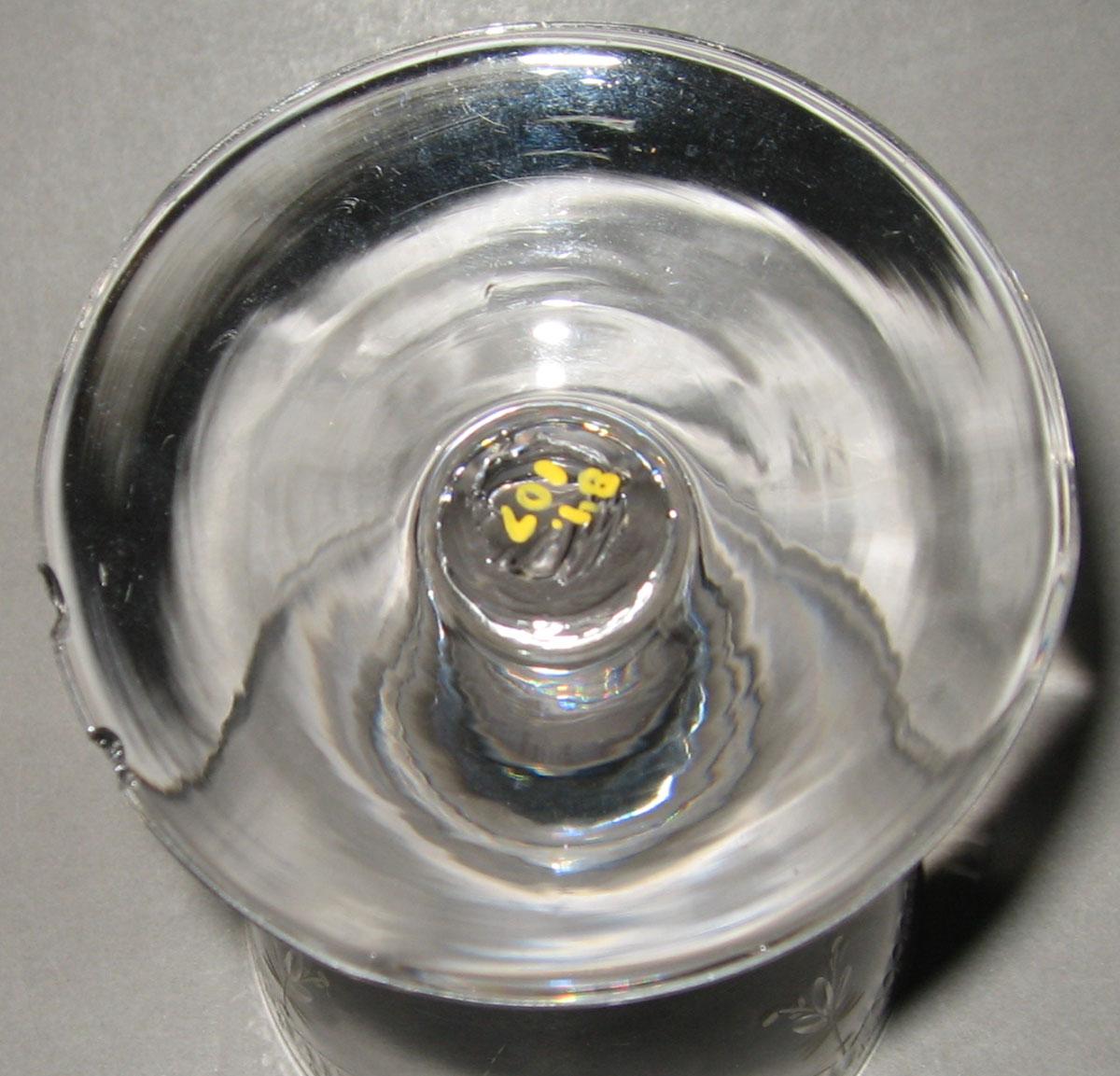 1984.0107 Colorless glass wineglass (underside)