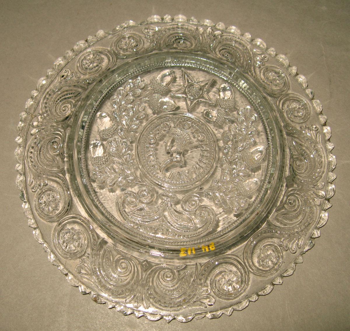 1984.0113 Glass cup plate (underside)