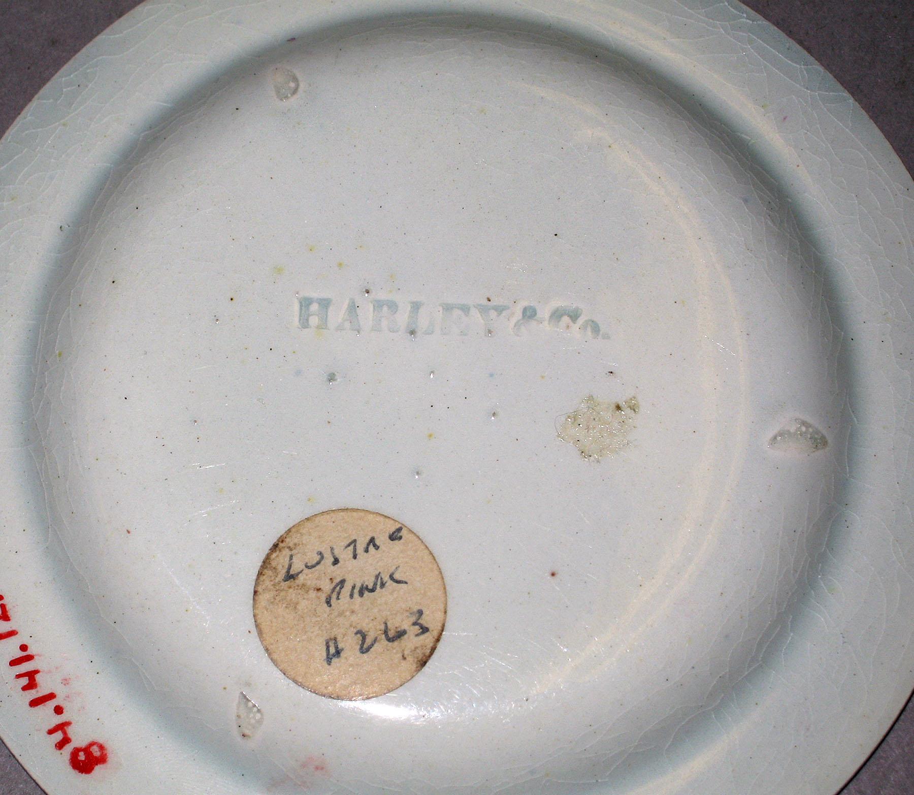 1984.0141.121 Lusterware plate by Harley & Co (mark)
