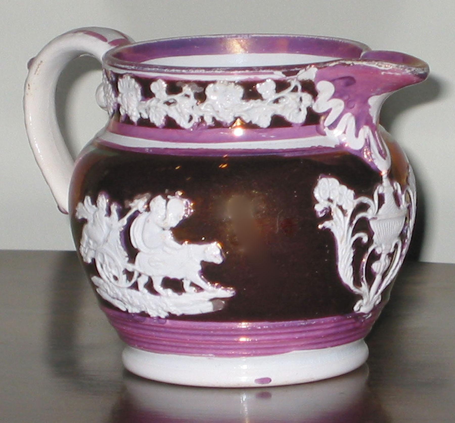 1984.0141.204 Pink & copper luster jug