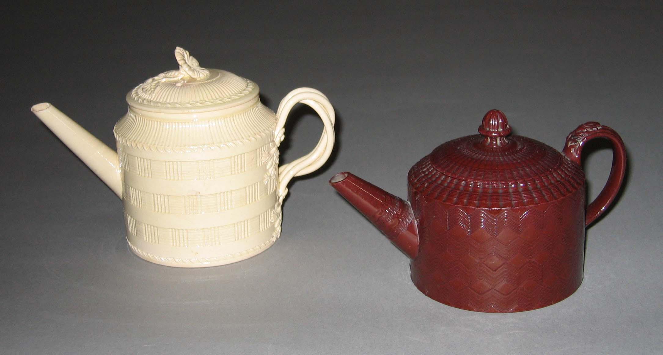 1984.0143; 1983.0110 Creamware and redware teapots