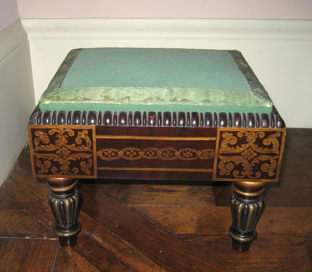1957.0757.001 Foot Stool and 1984.0625.001 slip seat view 2