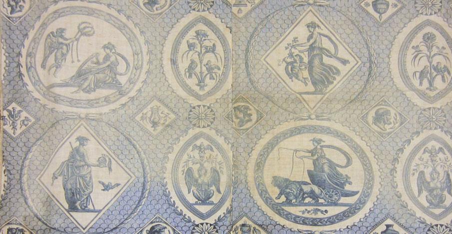 1958.0035.005 Textile, printed partial design repeat