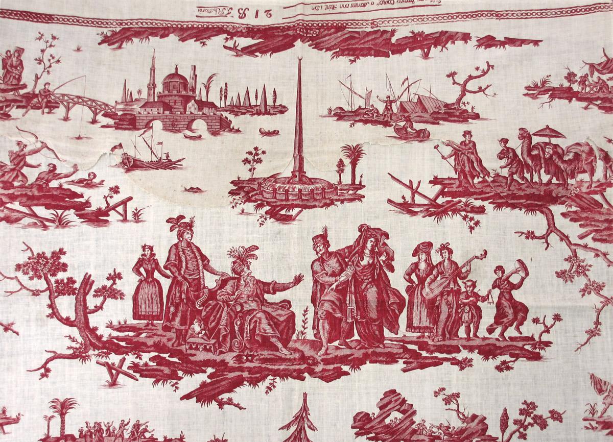 T454 Textile, printed, partial design repeat
