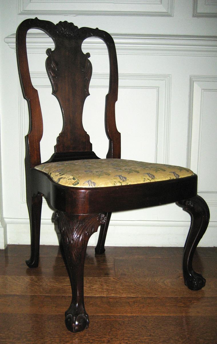 1956.0031.001 Chair, 1984.0666.001 Slip seat, view 1