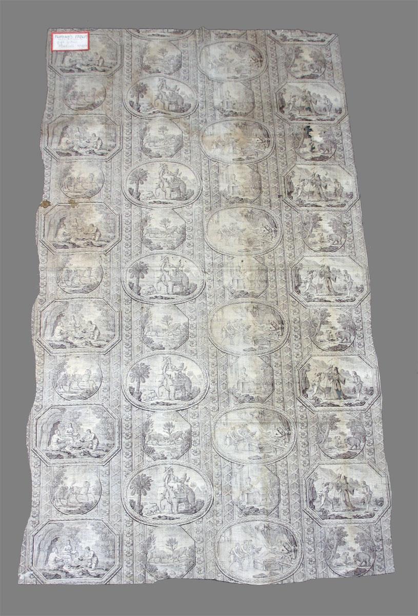 1958.0036 textile, printed reverse