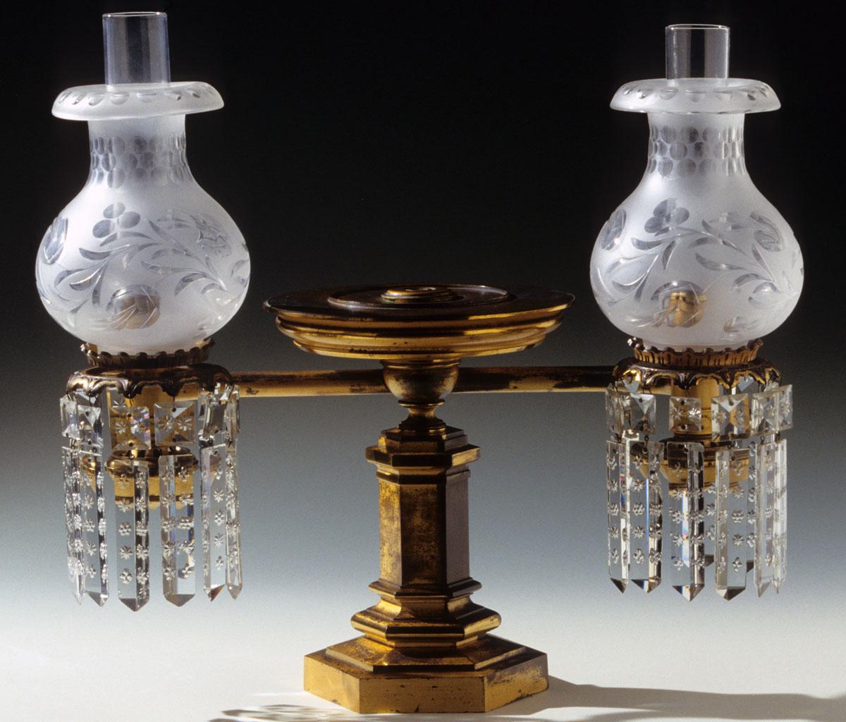 1985.0001.001, 1985.0001.002 Lamp, Argand Lamp