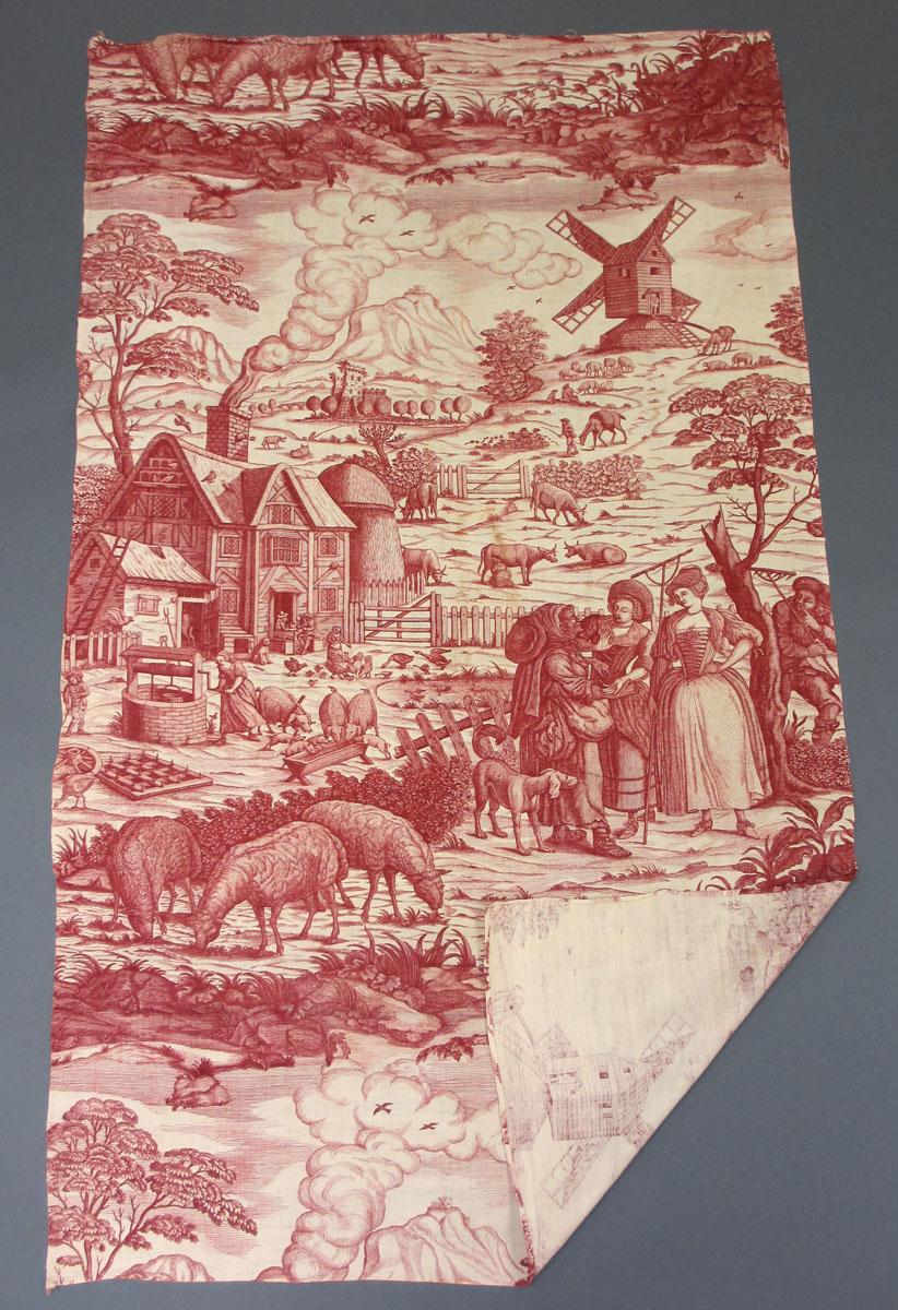 1985.0005.001 Textile, printed partial folded corner