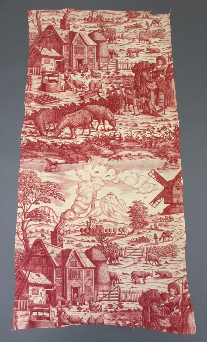 1985.0005.002 Textile, printed partial obverse