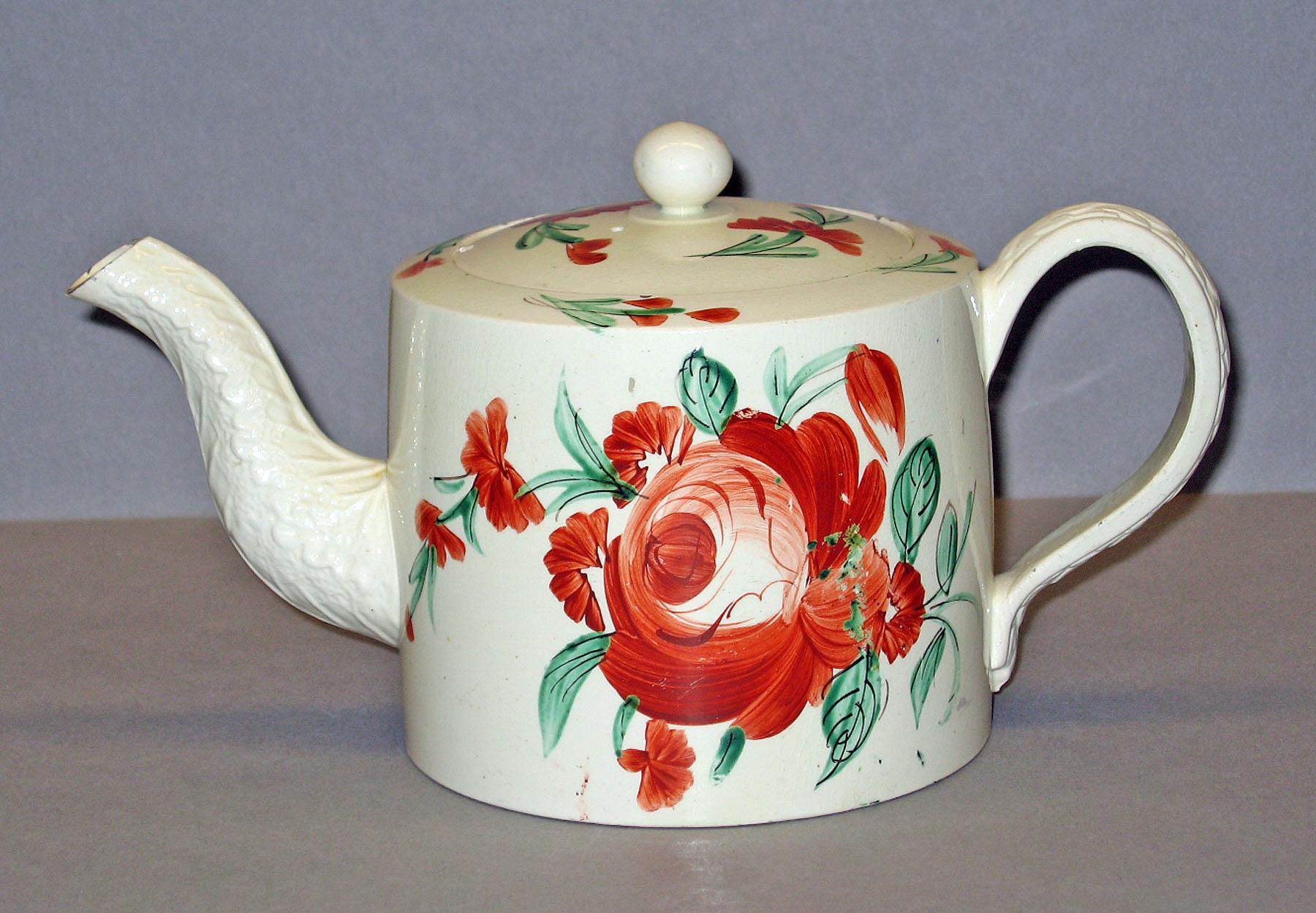 1985.0082 A, B Creamware teapot