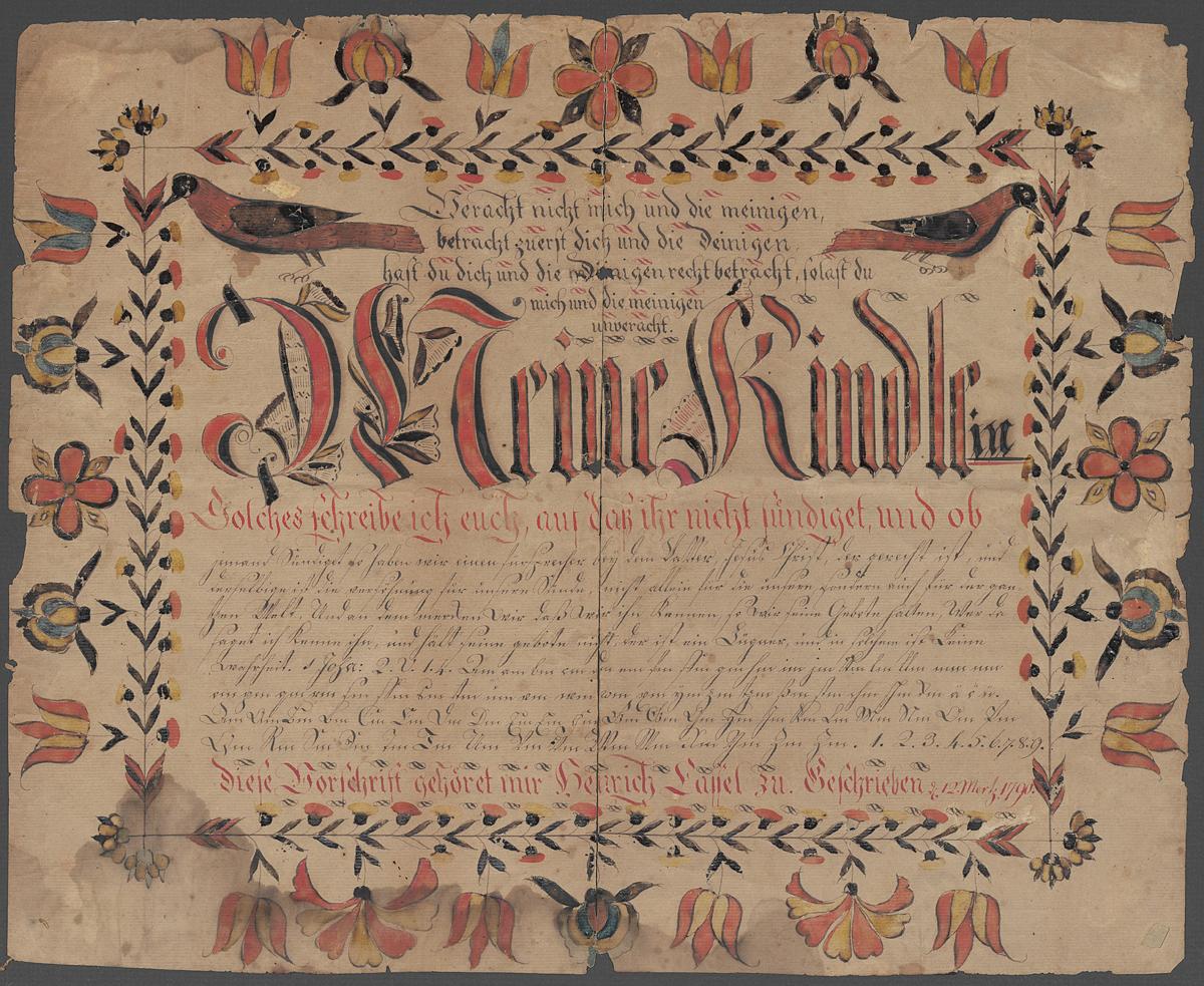 1985.0091 Fraktur, View 2