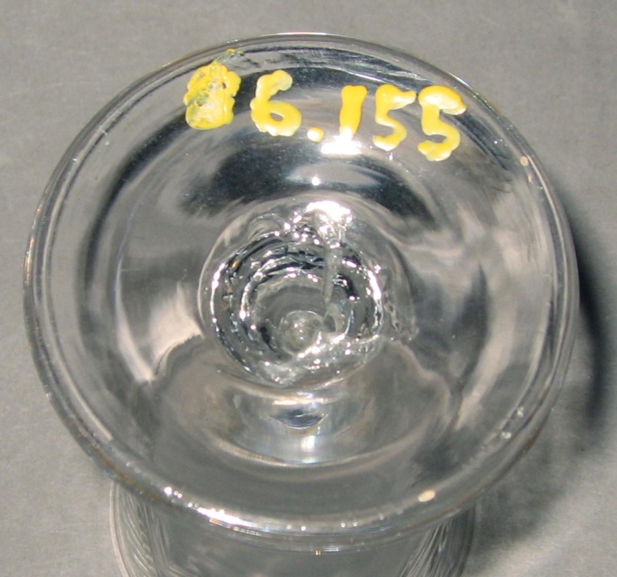 1986.0155 Glass wineglass (underside)