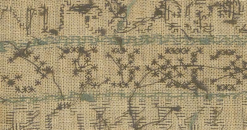 1987.0003 A Sampler Verso, Detail