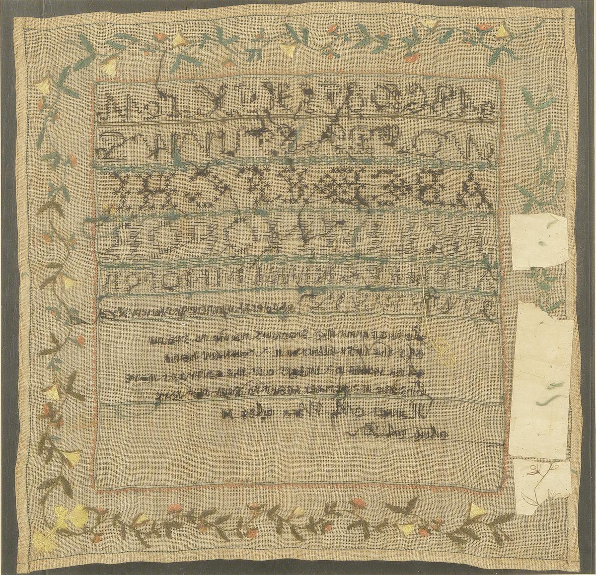 1987.0003 A,B Sampler Verso with Pattern