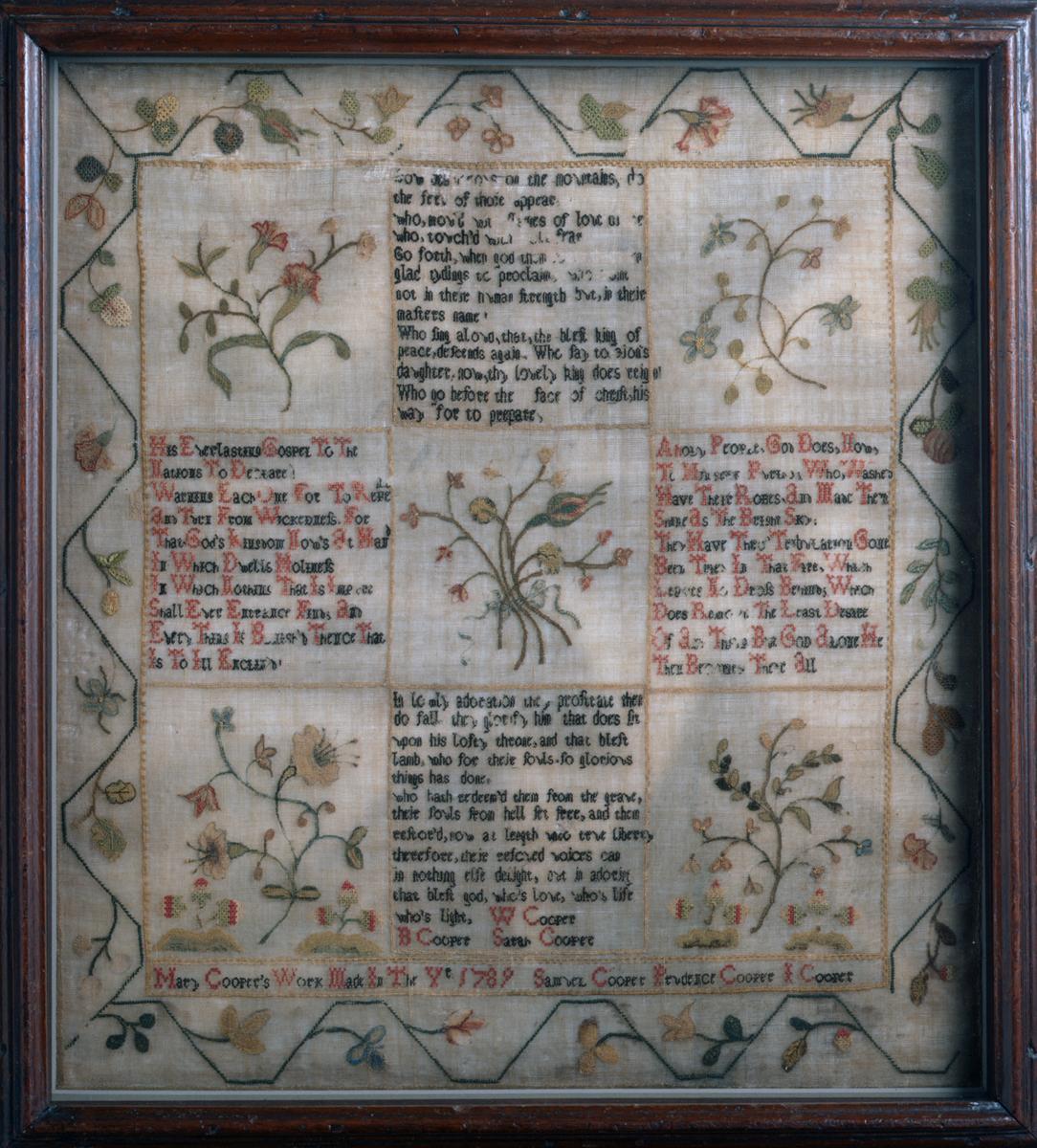 1987.0036 A, B Sampler and frame