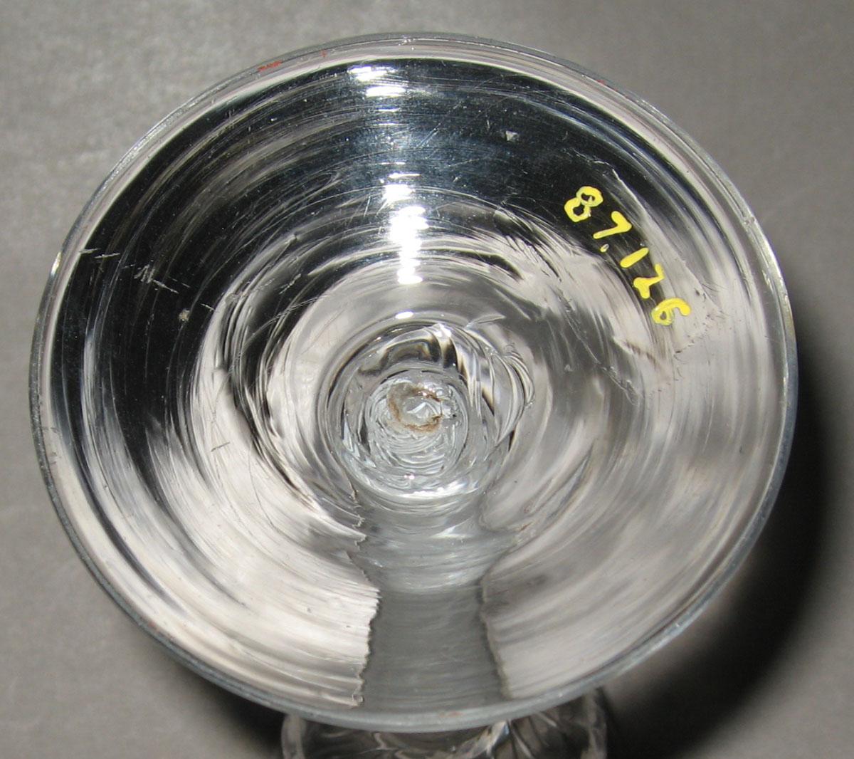 1987.0126 Glass wine glass (underside)