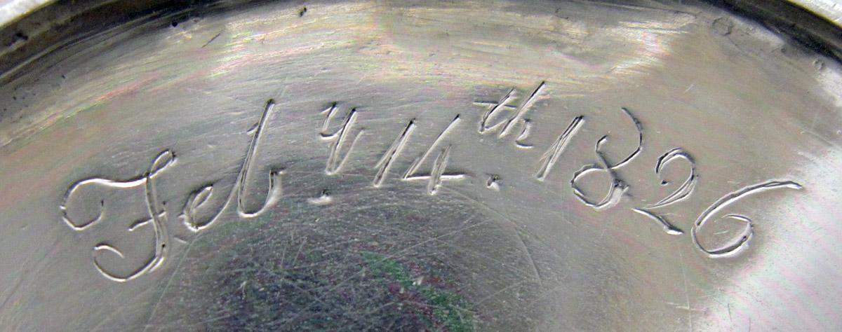 1988.0069 A, B Silver Mustard Pot engraving underside