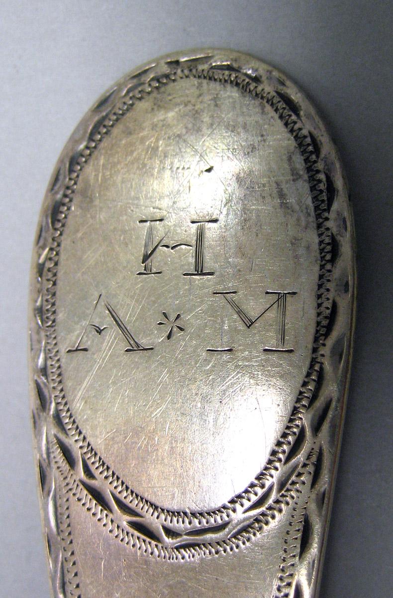 1989.0013.004 Silver Spoon engraving upper surface