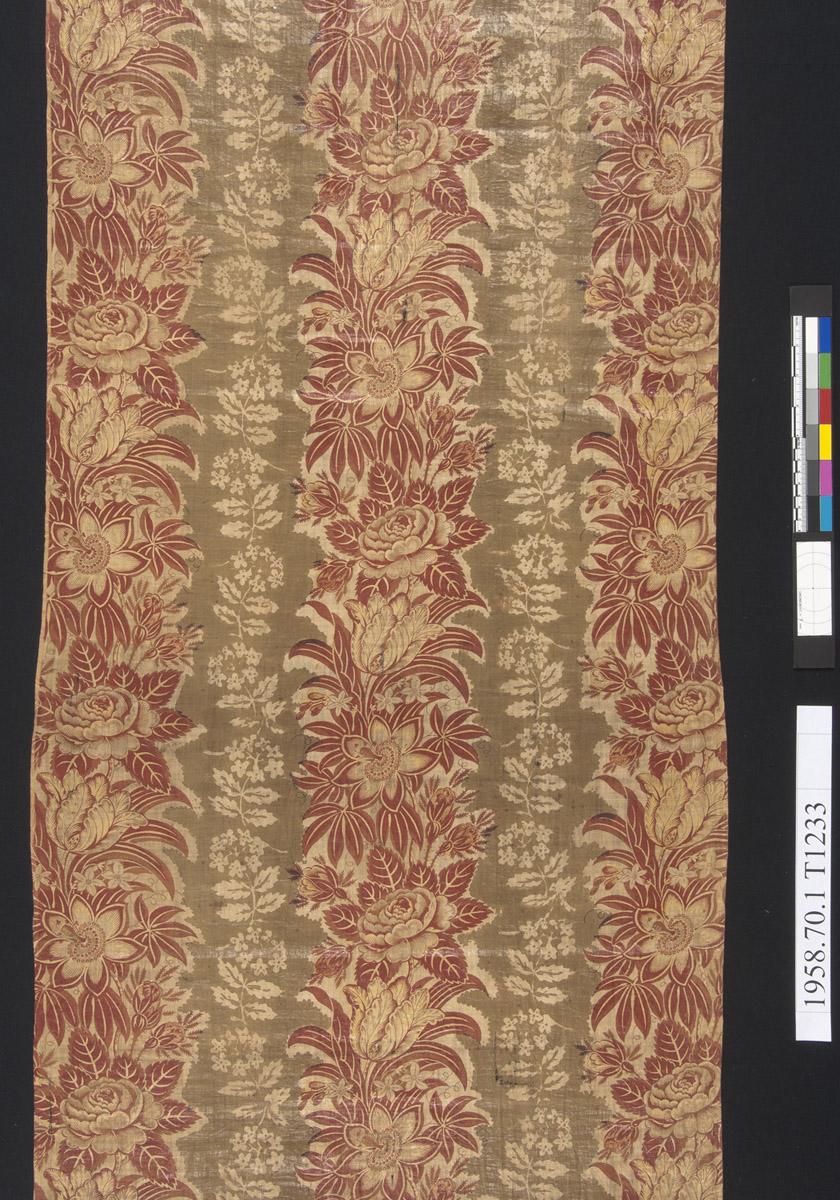 1958.0070.001 Textile, printed, detail 1