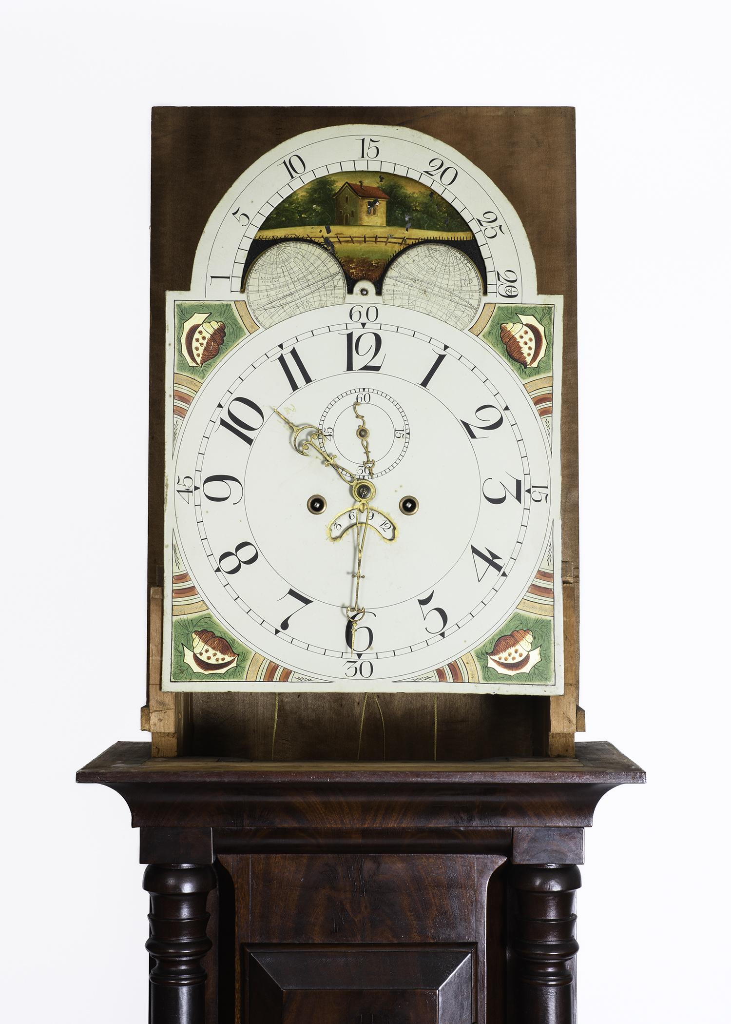 1989.0046 Clock, Tall clock, face