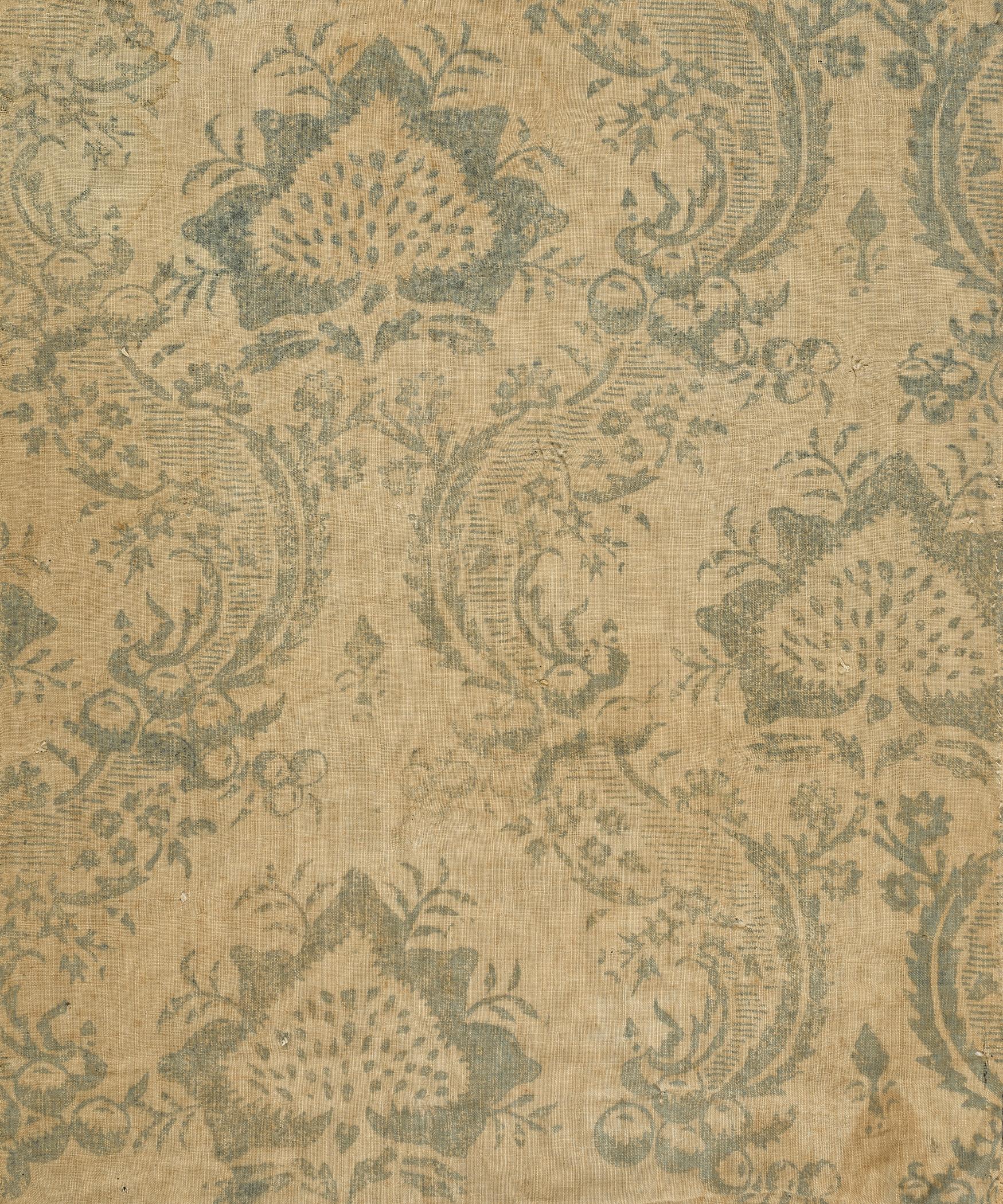 1958.0071.004 Textile, printed, detail 1, pattern repeat