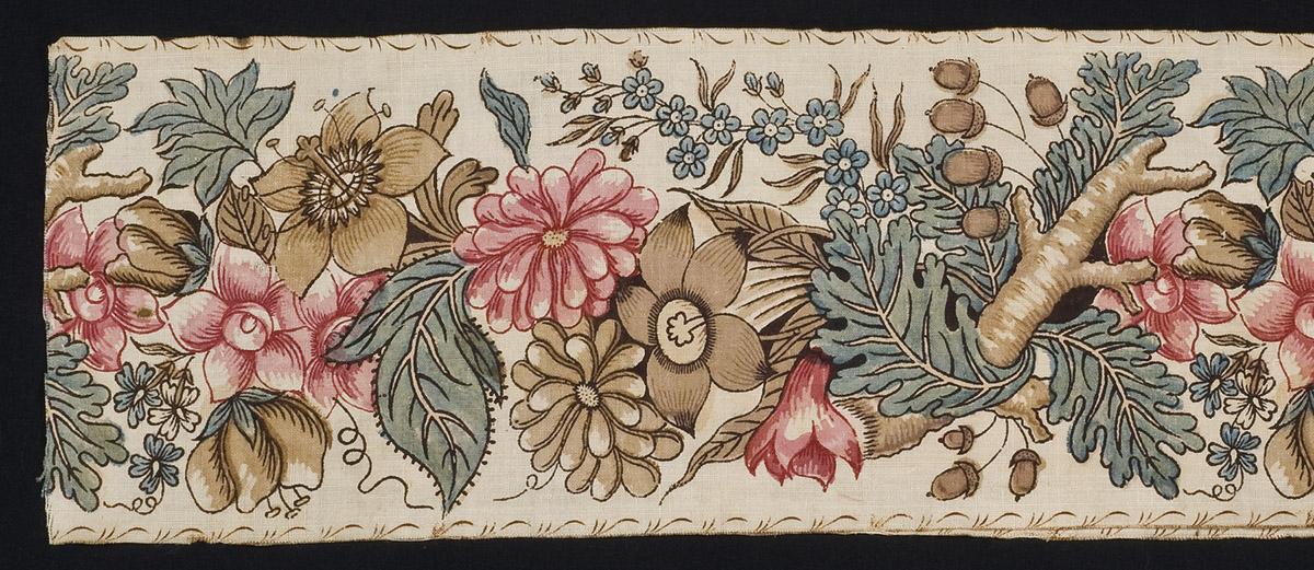 1958.0074.001 Textile, printed, detail 1