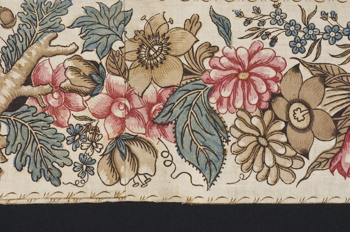1958.0074.001 Textile, printed, .002 Textile, printed, detail 2