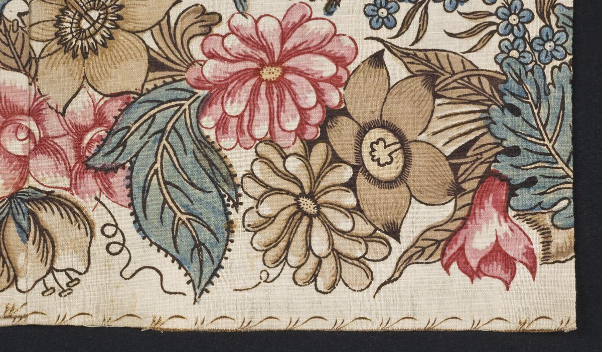 1958.0074.001 Textile, printed, .002 Textile, printed, detail 3