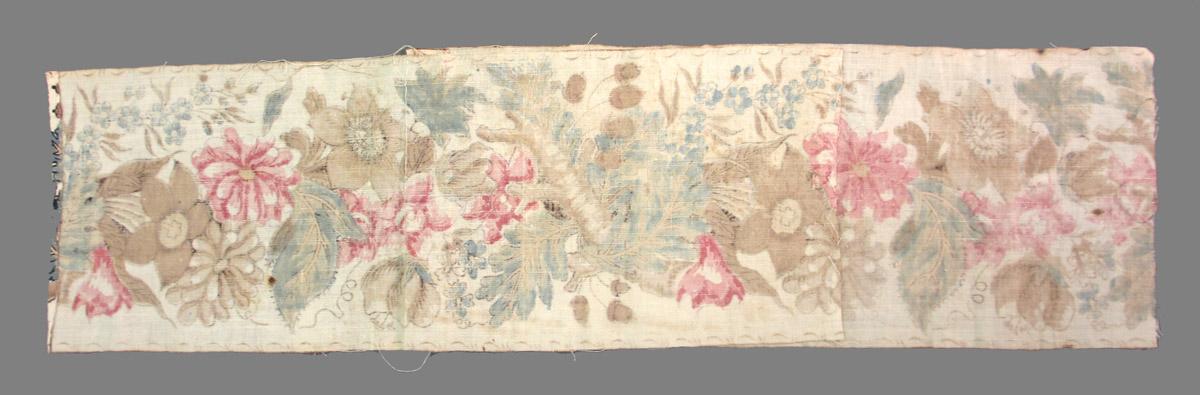 1958.0074.001-.002 Textile, printed reverse