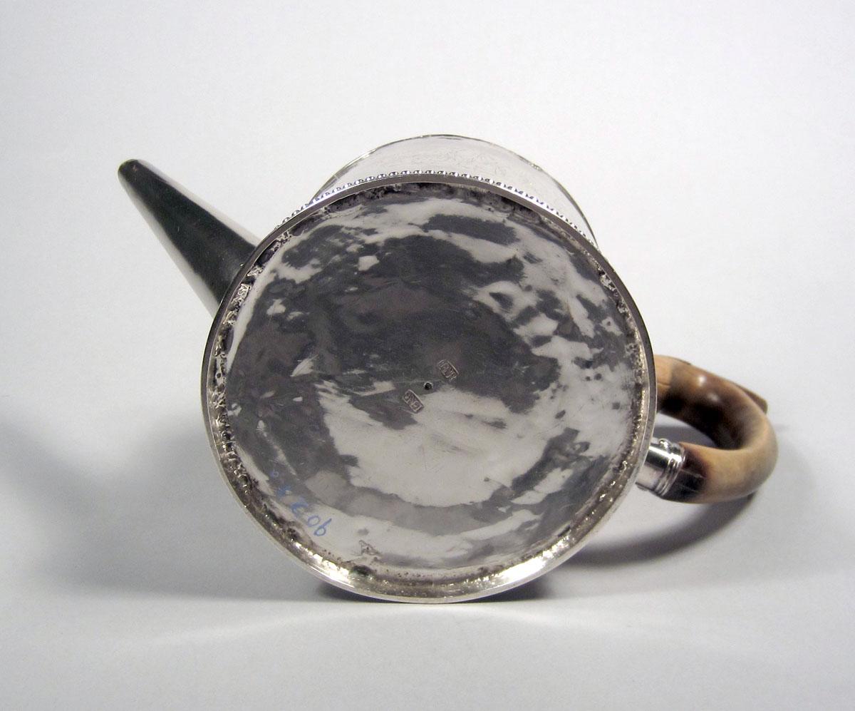 1990.0002.001 A, B Silver Teapot underside