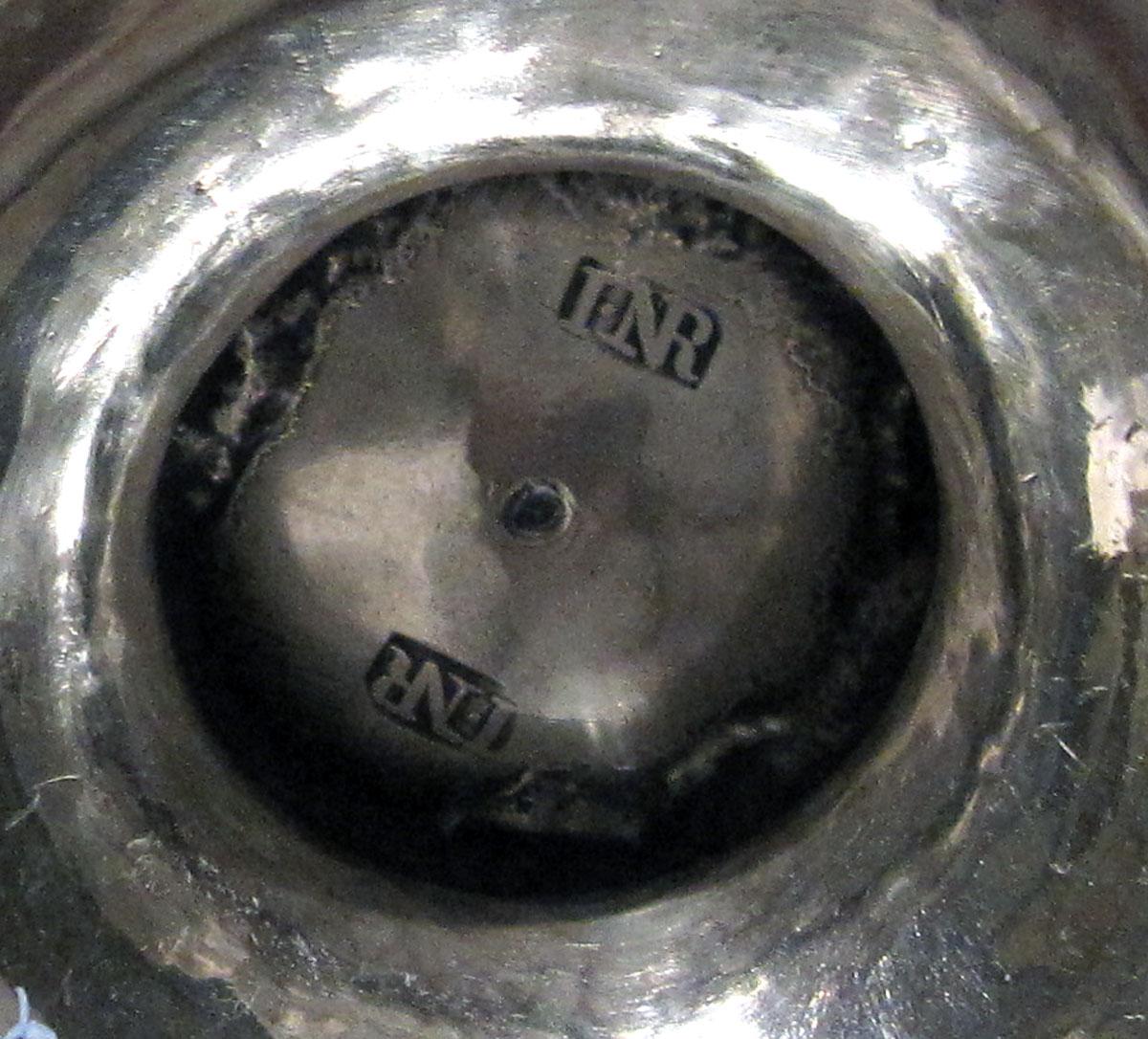 1990.0002.002 A, B Silver Sugar Bowl marks