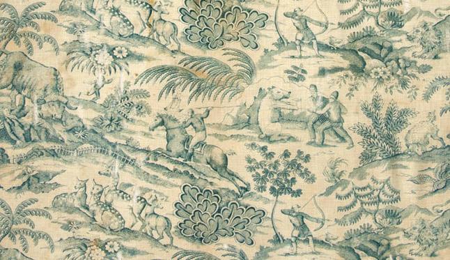 T1141 textile, printed design repeat
