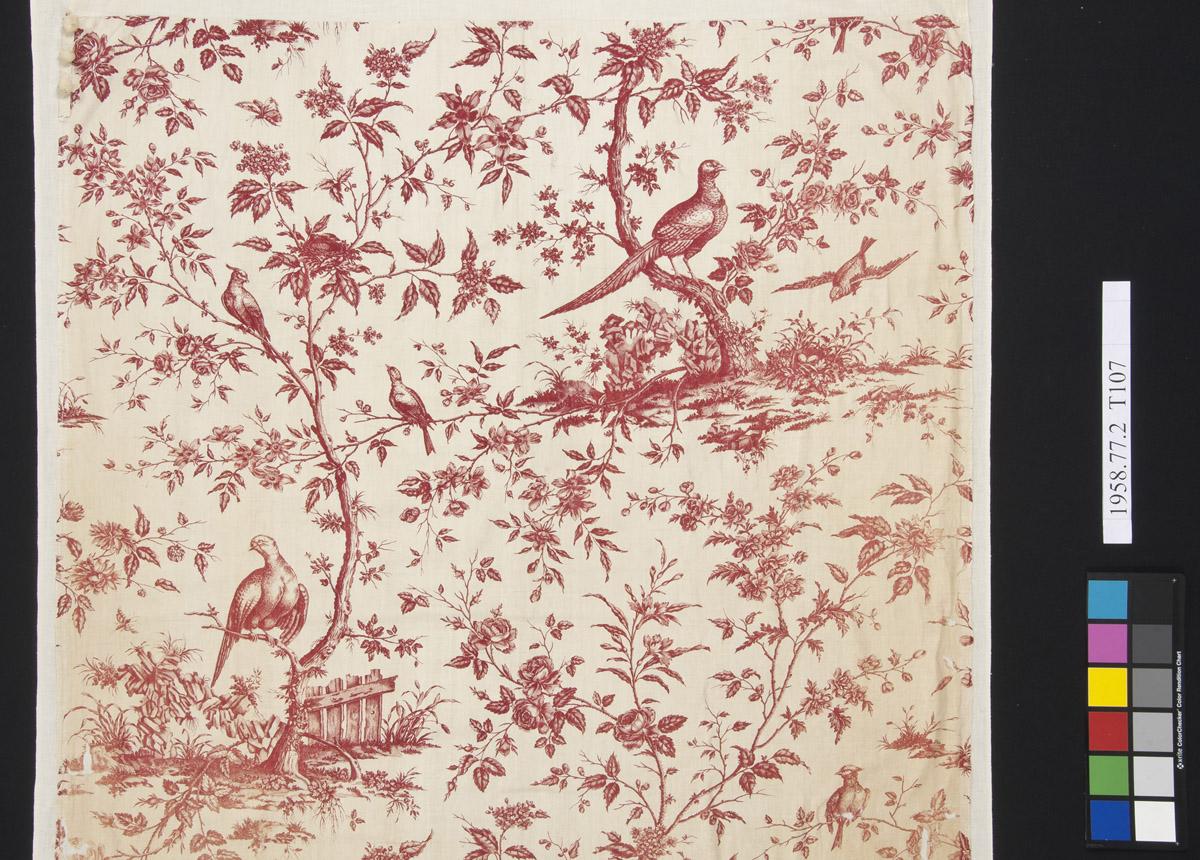 1958.0077.002 Textile, printed, detail