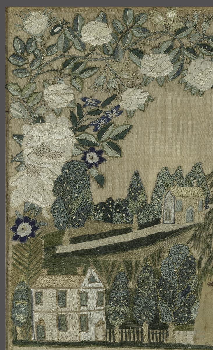1990.0073 Needlework Picture, Detail